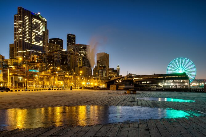 Seattle Enchanting Night Tour with Space Needle and Skywheel - Stop 1: Seattle Great Wheel at Night (Skyline + Elliott Bay)