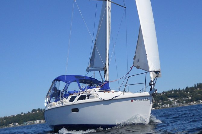 Seattle's Best Private Sailing Adventure on the Puget Sound BYOB! - Seattle Skyline by Water: Space Needle and Great Wheel From a New Angle