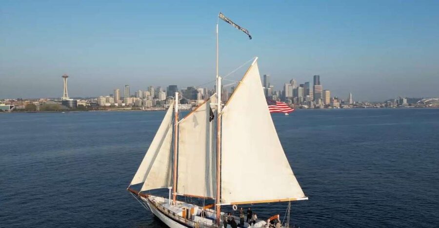 Seattle: Tall Ship Harbor Cruise - The views: Space Needle, Smith Tower, and mountains on clear days